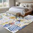 thumbnail image 6 of Coastal Summer Area Rug 5x7 Washable Rug Non Slip Blue Farmhouse Lemon Hats Car Floral Large Area Rug Soft Stainresistant Indoor Floor Carpet for Living Room Bedroom Home Office Dining Room Nursery, 6 of 9