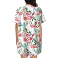 thumbnail image 6 of Fotbe Flamingo Flower Print Pajama Set for Women 2 Piece Loungewear Short Sleeve Tops and Shorts Set Soft Sleepwear-Medium, 6 of 7