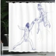 thumbnail image 3 of Vintage Stall Shower Curtain, Retro Cinema Movie Vintage Paper Texture Hollywood Stars Theme Image Print, Fabric Bathroom Decor Set with Hooks, Brown Ecru Grey, 3 of 4