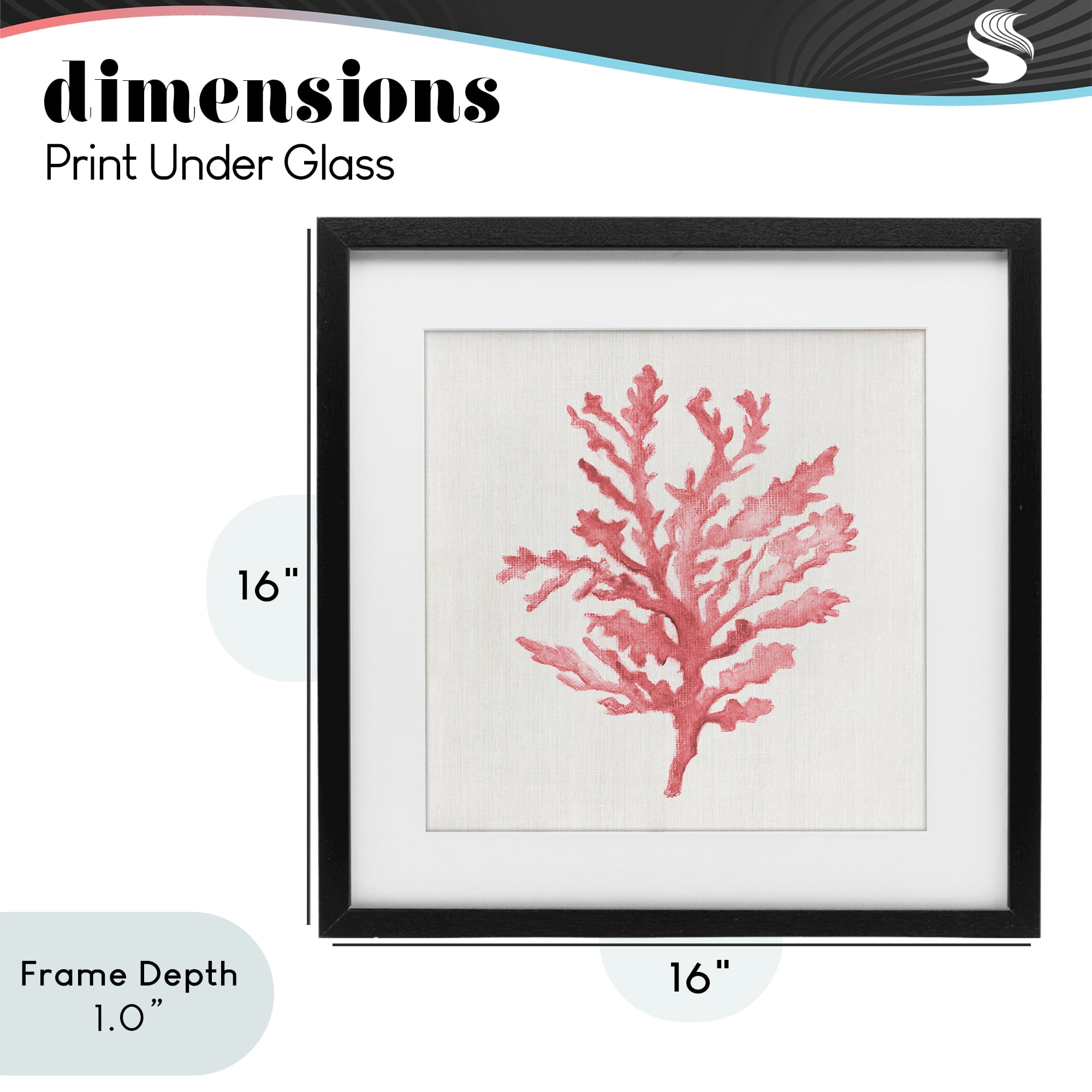Stupell Industries Rosy Pink Coral Branch Black Framed Print Under Glass, design by Janet Tava