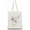 thumbnail image 2 of Dandelion Tote Bag Canvas Grocery Bags Reusable Lightweight Foldable Canvas Shopping Pouch with Handle DIY Craft for Beach Travel Gym Supermarket Books Women Gifts Daily Life 13 x 15 Inch, 2 of 7