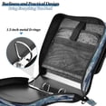thumbnail image 5 of Water-Resistant 3-Ring Binder Organizer with Multiple Pockets Zipper Binder Bag for Office Dark Teal Turtle Pattern, 5 of 8
