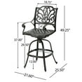thumbnail image 5 of Outdoor Aluminium Swivel Bar Stool | Traditional Scrolled Arms for Sophisticated Look | Durable Frame | Solves Seating Shortage, 5 of 7