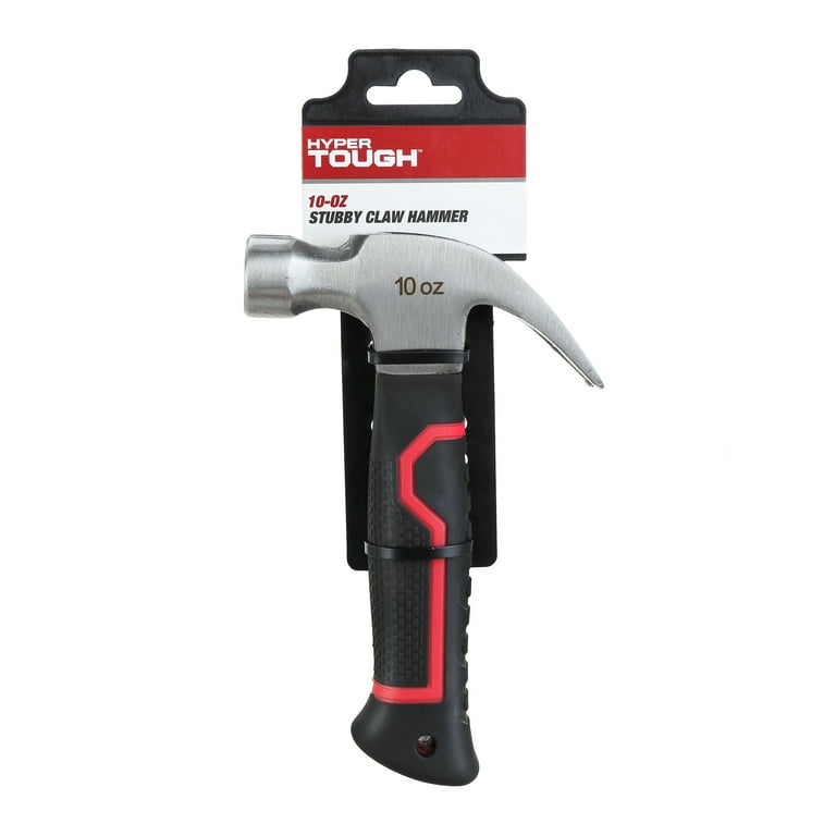 Hyper Tough 10 Ounce Stubby Claw Hammer Compact Steel Head