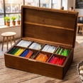 thumbnail image 6 of Bohorizon Acacia Wooden Tea Bag Organizer, Tea Bag Holder, Tea Storage Box Organizer, 12.3"x7.6"x3.8", Pack of 1, 6 of 6