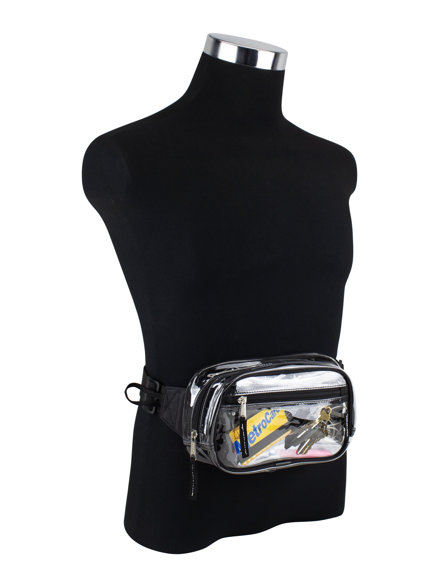 Eastsport Unisex Clear Stadium Approved Crossbody Media Bag, Black Trim