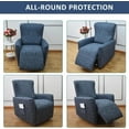 thumbnail image 7 of Velvet Recliner Cover 4 Pieces Printed Lazy Boy Chair Covers Recliner Sofa Slipcover Anti-Slip Fitted Furniture Protector with Elastic Bottom, 7 of 7