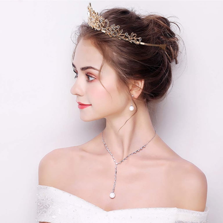 Silver Crystal Tiara Crown Headband Princess Elegant Crown  display picture 2