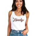 thumbnail image 2 of Howdy Rope Script Tank Top for Women and Teens Country Western Sleeveless Tee White Tank Top Small, 2 of 4