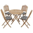 thumbnail image 1 of Juego de comedor para patio VidaXL, plegable, 5 piezas, bambú con cojines, 1 of 9