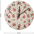 thumbnail image 3 of Silent Wooden Round Wall Clock Roses and Butterflies Non Ticking Battery Operated Clocks for Home Office Living Room Bedroom, 3 of 3
