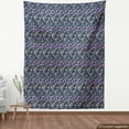 thumbnail image 4 of Floral Upholstery Fabric by the Yard, Wavy Thin Leaf Pinky Tulips Violet Pansy Flowers on Violet Polka Dotted Background, Decorative Fabric for DIY and Home Accents, Multicolor by Ambesonne, 4 of 5