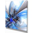 thumbnail image 2 of Symmetrical Large Blue Fractal Flower - Floral Canvas Art Print, 2 of 3