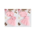 thumbnail image 2 of Toddler Kids Baby Girls Dress and Cardigan Sets 6 9 12 18 24 Months 2T 3T 4T 3D Floral Spaghetti Strap Sleeveless Tulle Dress and Short Sleeve Tops, 2 of 9