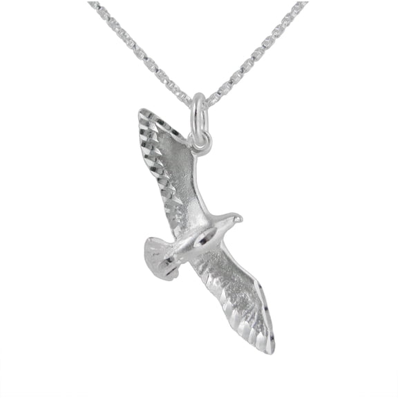 Sterling Silver Flying High Eagle Necklace
