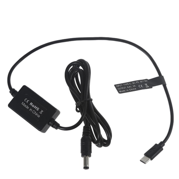 Cable de alimentación USB C tipo C 12v Pd a 8,4v 5,5x2,1mm para lámpara de luz Led para bicicleta