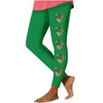 thumbnail image 3 of lcziwo St Patricks Day Leggings for Women High Waisted Tummy Control Workout Leggings Trendy Shamrock Leaves Print Irish Green Soft Yoga Pants Army Green M, Holiday Sales, 3 of 5