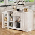 thumbnail image 4 of 45" Coffee Bar Cabinet, Buffet Sideboard with Shelves & Countertop, Storage for Kitchen & Living Room, White, 4 of 7