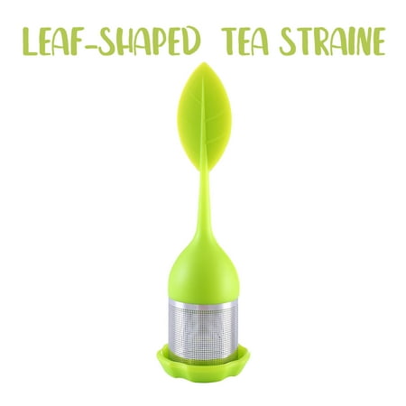 

Mittory Tea Infuser ，Silicone Handle Stainless Steel Strainer with Drip Tray Autumn Multicolor #537