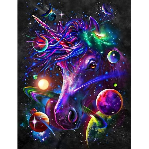 Dww-30 X 40 Cm ,couleur Plante Licorne Diamond Painting Broderie Diamant Peinture Canevas 5d Tableau Enfant Adulte Strass Lot Puzzle Dessin Decoratio