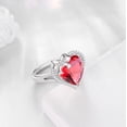 thumbnail image 5 of Juwaliy Heart Women Ring Bow Kont Ribbon 925 Sterling Silver July Birthstone Ruby Open Ring Jewelry Valentine's Day Gift for Wife Girlfriend Lover Mother, 5 of 10