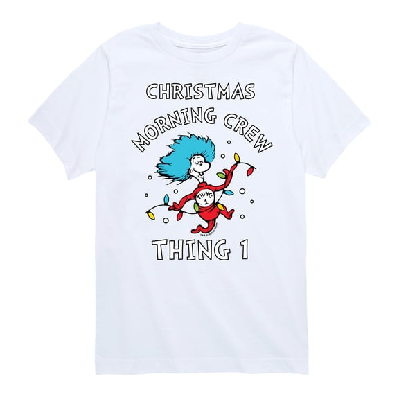 Cat in the Hat - Christmas Morning Crew Thing 1 - Toddler And Youth Short Sleeve Graphic T-Shirt