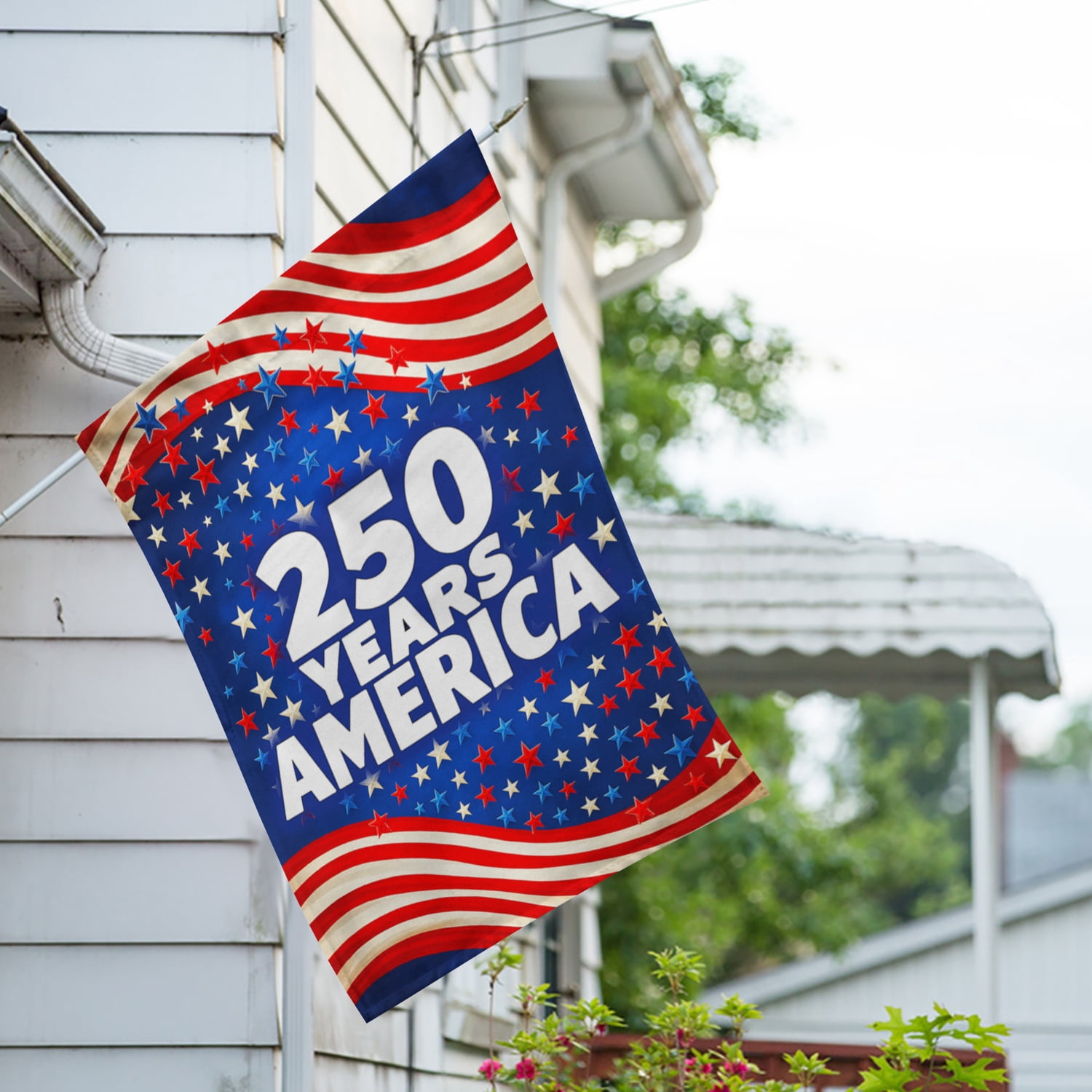 America Forever 250 Years America House Flag, 28 x 40 inch Double Sided, Stars and Stripes Patriotic, USA Semiquincentennial, 4th of July Independence Celebration Flag