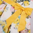 thumbnail image 5 of Toddler Girls Holiday Party Dress Elegant Floral Sleeveless Midi Dress Baby Kids Cute Bow Tie Pleated Dresses, 5 of 8