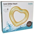 thumbnail image 2 of CocoNut Float: Gold Glitter Heart Pool Float - 48"x40", Inflatable 48" Jumbo Ring, Anti-Leak, Durable, Water Accessory, 2 of 10