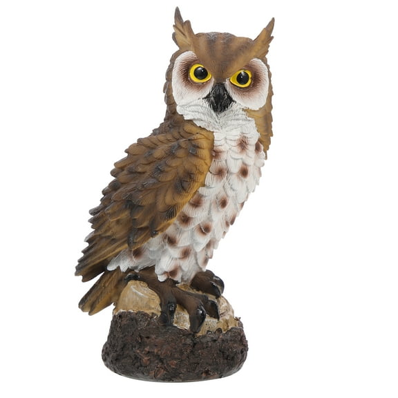 Supvox Resin Owl Model Light Brown Compact Size for Rustic Farmhouse Decoration