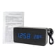thumbnail image 5 of Reloj despertador digital LED electrónico de madera Visualización de hora/temperatura/fecha Reloj de escritorio 3 niveles de brillo Control de voz Carga USB o suministro de batería - Negro brillar Electrónica, 5 of 5