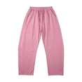thumbnail image 6 of Guluxicc Women's Cotton Pants with Pockets Loose Drawstring Elastic Waist Wide Leg Trousers for Everyday Summer Fall, 6 of 7