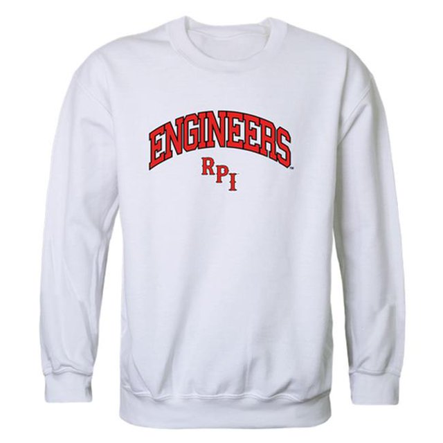 W Republic 541-367-WHT-03 Rensselaer Polytechnic Institute Sweat-Shirt Ras du Cou pour Hommes Campus Blanc - Large