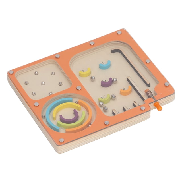Laberinto de pinball de mano, juego de pinball de mano para niños, juguete de pinball de madera portátil, juego de pinball para niños de calidad superior