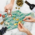 thumbnail image 4 of Flower Cutting Board, Floral Pattern with Rose Vintage Inspired Watercolor Style Print Pastel, Tempered Glass Cutting and Serving Board, Wine Bottle Shape, Turquoise Beige Green, by Ambesonne, 4 of 5