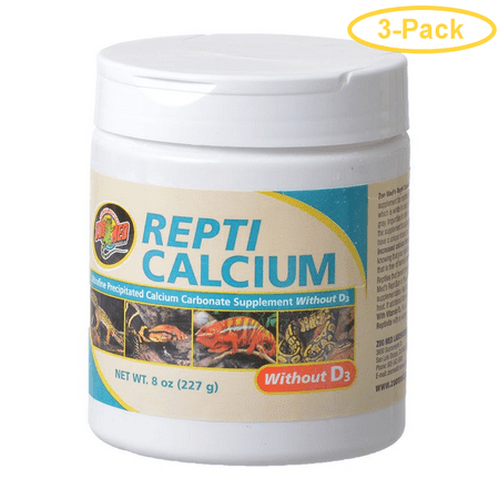 Zoo Med Repti Calcium Without D3 8 oz - Pack of 3
