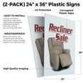 thumbnail image 2 of Recliner Sale (2-PACK) 24" x 36" Plastic Signs | Sign Insert 4mm Corrugated Plastic Signs Storefront Window Poster, 2 of 2