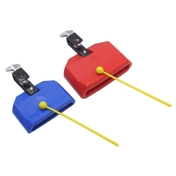 Luxshiny Red Plastic Cowbell for Drum Percussion Instruments - Musical Accessory Set for Band and Orchestra