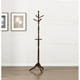 thumbnail image 1 of Estante clásico de ropa de madera maciza de color marrón oscuro, 10 ganchos, muebles para el hogar de entrada, 1 instalación, 1 of 5