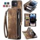 thumbnail image 1 of CASEME 008 Series Compatible For iPhone 12 Zipper Pocket Phone Case Wallet Stand TPU+PU Leather Magnetic Detachable Cover, 1 of 3