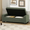 thumbnail image 3 of 50" Ottoman Bench in Textured Fabric, Rectangular Design with Hinged Lid for Seating, Footrest, and Hidden Storage, Perfect for Living Room, Bedroom, or Entryway, 3 of 9