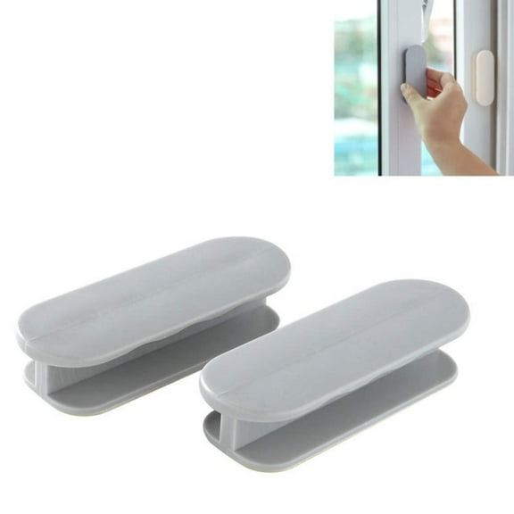 2 pack Door Handle Punch-Free Window Paste Type Handle Sliding Door Auxiliary Door Handle(Grey)