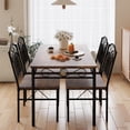 thumbnail image 1 of Rustic 4-Piece Dining Table Set, 110 cm (43.4 Inch) Rectangular Kitchen Table with Wooden Tabletop and Metal Legs, Includes 4 Chairs, Small Space Solution for Kitchen or Restaurant, 1 of 9