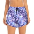 thumbnail image 2 of Salouo flower crystal Skull Print Women's 2 in 1 Running Shorts Double-Layer Shorts Athletic Workout Gym Yoga Shorts Running Shorts for Women-X-Large, 2 of 7
