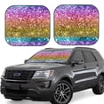 thumbnail image 1 of Easygdp Glitter Rainbow for 2 PCS Foldable Car Sun Shade Front Windshield Sun Protection Cover for Car, SUV, Truck-Small, 1 of 6