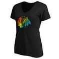 thumbnail image 2 of Women's Black Chicago Blackhawks Team Pride Logo V-Neck T-Shirt, 2 of 3