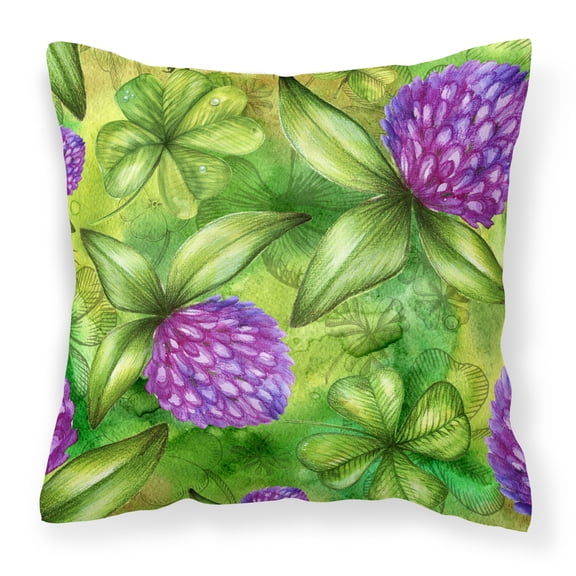 Carolines Treasures BB5756PW1818 Shamrocks in Bloom Fabric Decorative Pillow 18HX18W multicolor