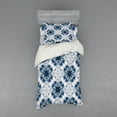 thumbnail image 1 of Ethnic Duvet Cover Set, Tie Dye Effect Print Art Featured Odd and Hazy Forms in Symmetric Axis Design, Bedding Set with Shams and Fitted Sheet, 3 Sizes, by Ambesonne, 1 of 3