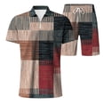 thumbnail image 4 of Afdoent Mens 2 Piece Sets Men's Plus Size Graphic Printed Short Sleeved Shirt And Shorts Set Color Block Casual Summer Outfit Vacation Beach Leisure, 4 of 4