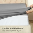 thumbnail image 5 of Fitted Sheet Only - Extra Deep Pocket No-Pop Off Elastic Bottom Sheets - Ultra-Soft Brushed Microfiber Hotel Luxury Machine Washable Fitted Bed Sheets - Fade & Shrink Resistant (Gray, Queen), 5 of 8